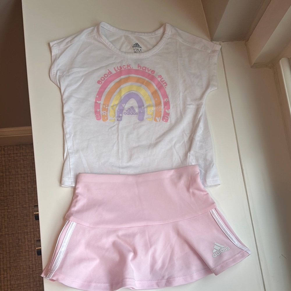 Adidas Baby Pink Matching Skort Set